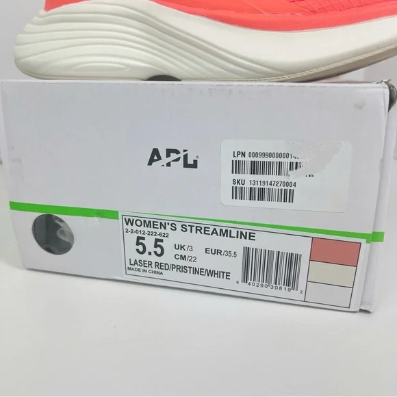 •APL• Streamline Running Jogging Athletic Shoe Laser Red/Pristine White Size 5.5